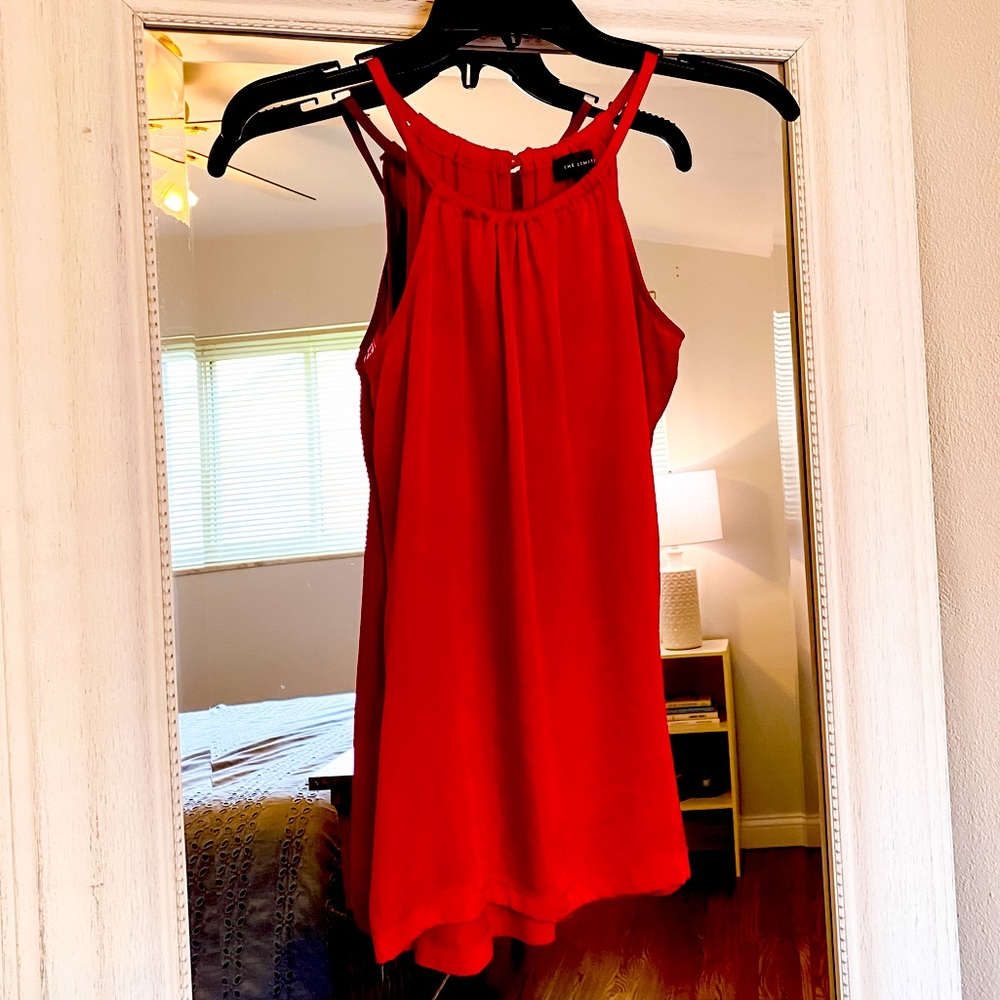 The Limited Women’s Red High Neck Halter Silk Blouse Tank Top Shirt - Size Small